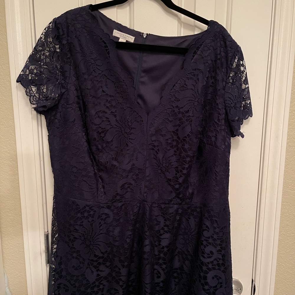 Navy lace dress London Times